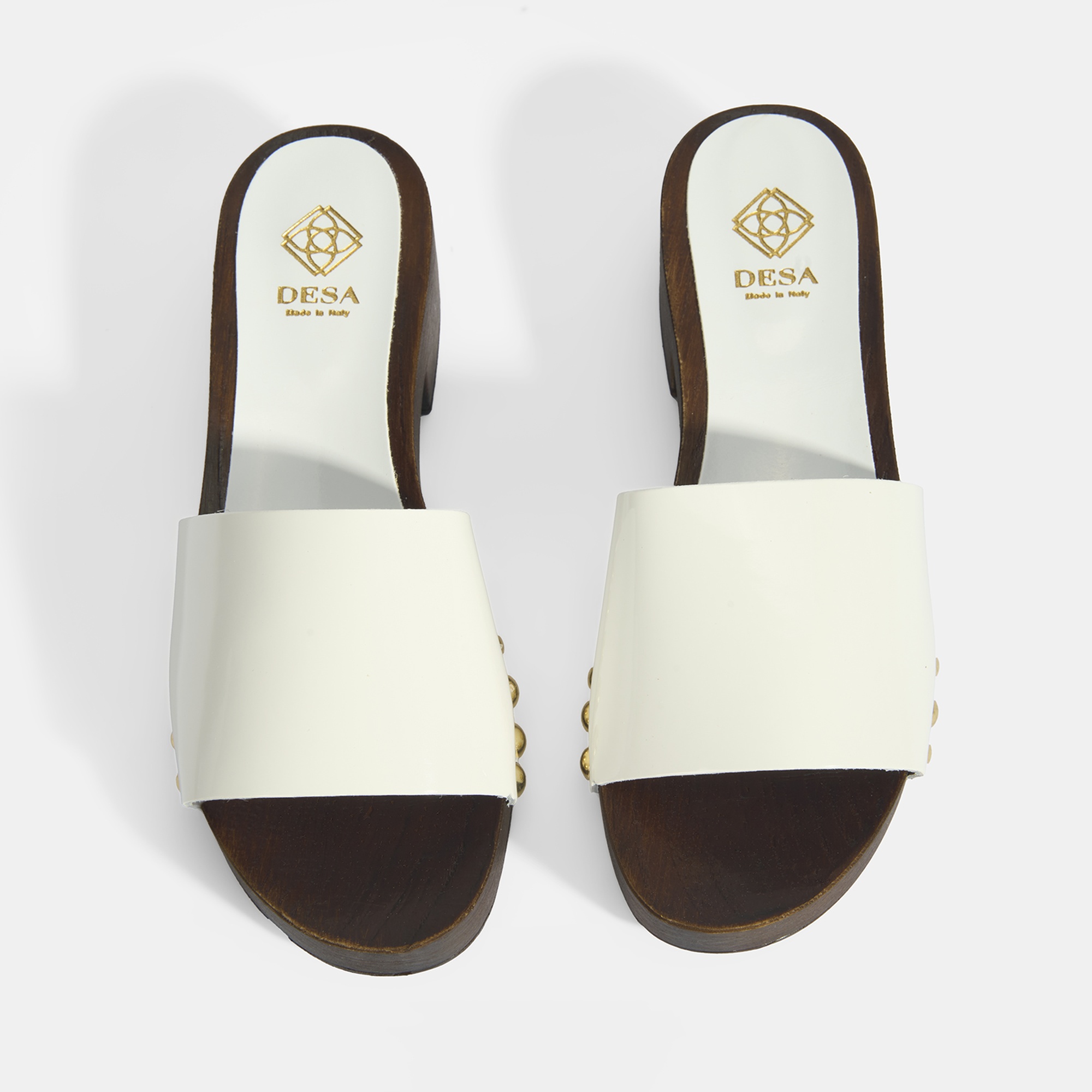 Kadın Beyaz Zımba Detaylı Topuklu Terlik