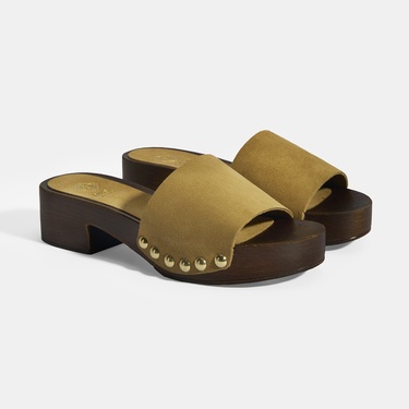  Limited Edition Kadın Taba Süet Topuklu Terlik