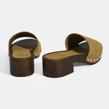  Limited Edition Kadın Taba Süet Topuklu Terlik