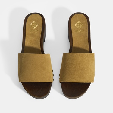  Limited Edition Kadın Taba Süet Topuklu Terlik