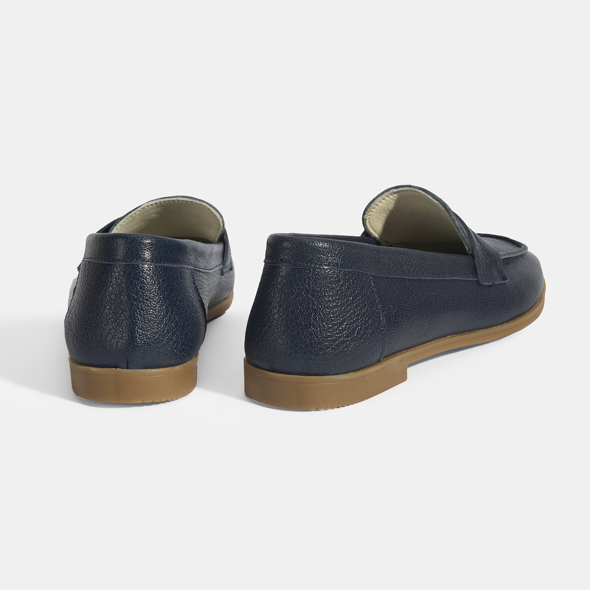 Kadın Lacivert Slip-On Deri Loafer