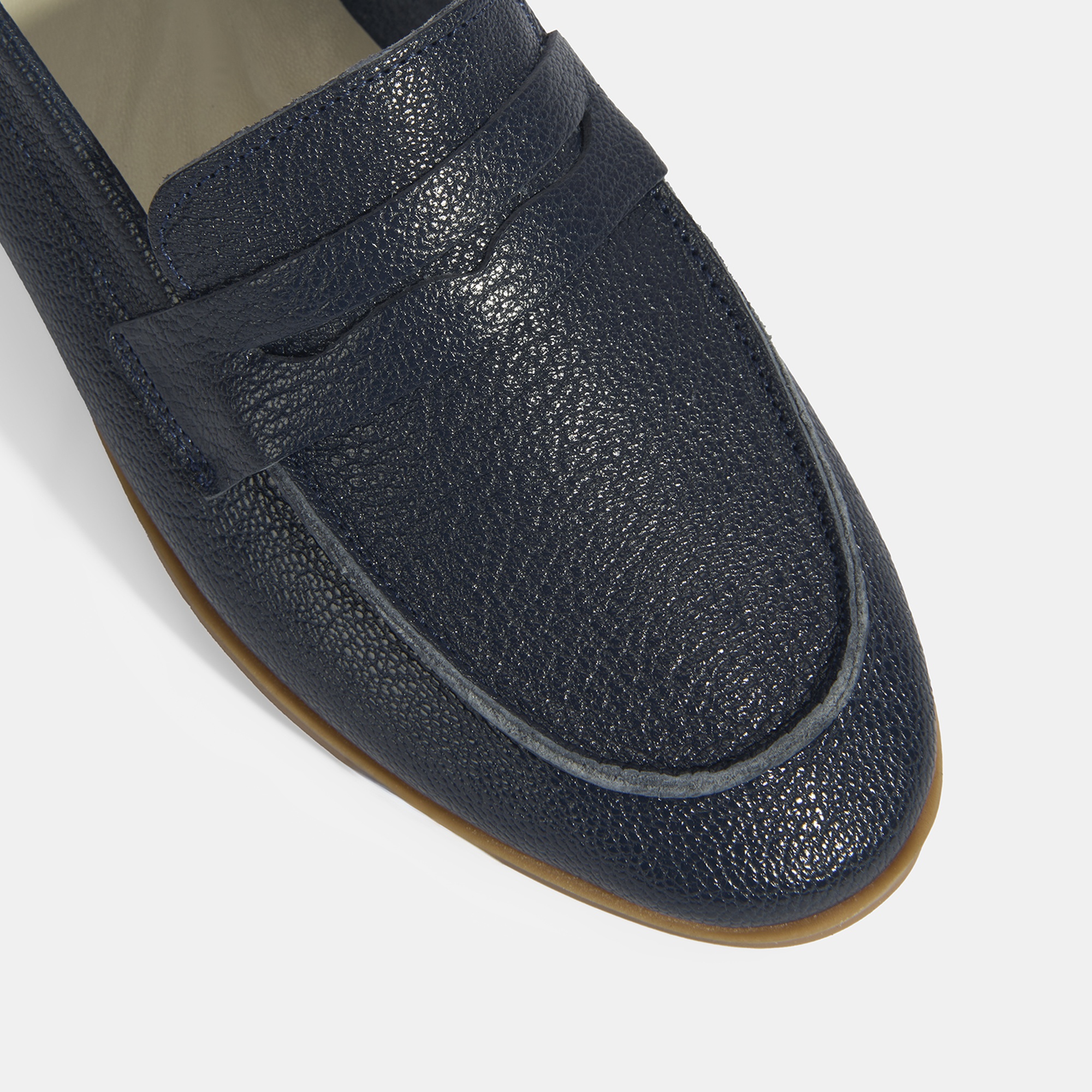 Kadın Lacivert Slip-On Deri Loafer