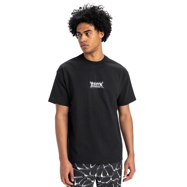  Quiksilver Mercury Chrome Lightning Erkek Siyah Tişört