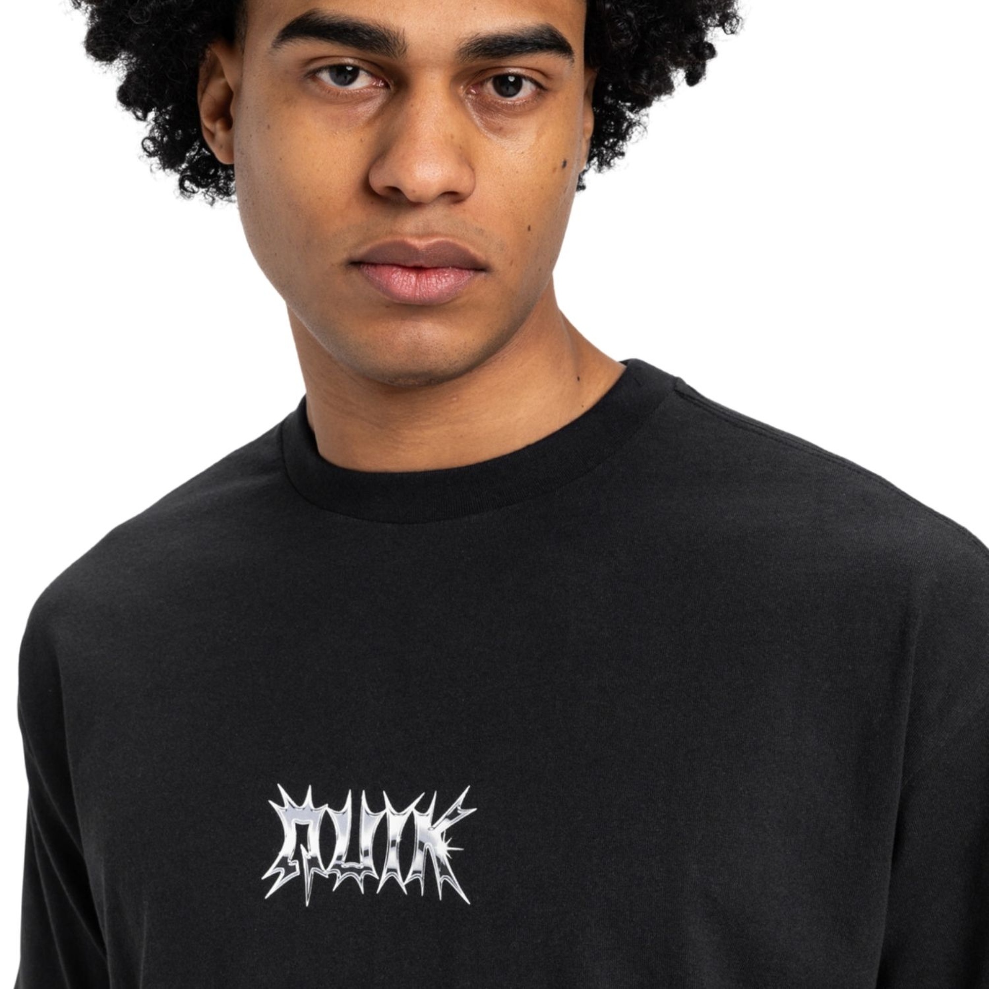 Quiksilver Mercury Chrome Lightning Erkek Siyah Tişört