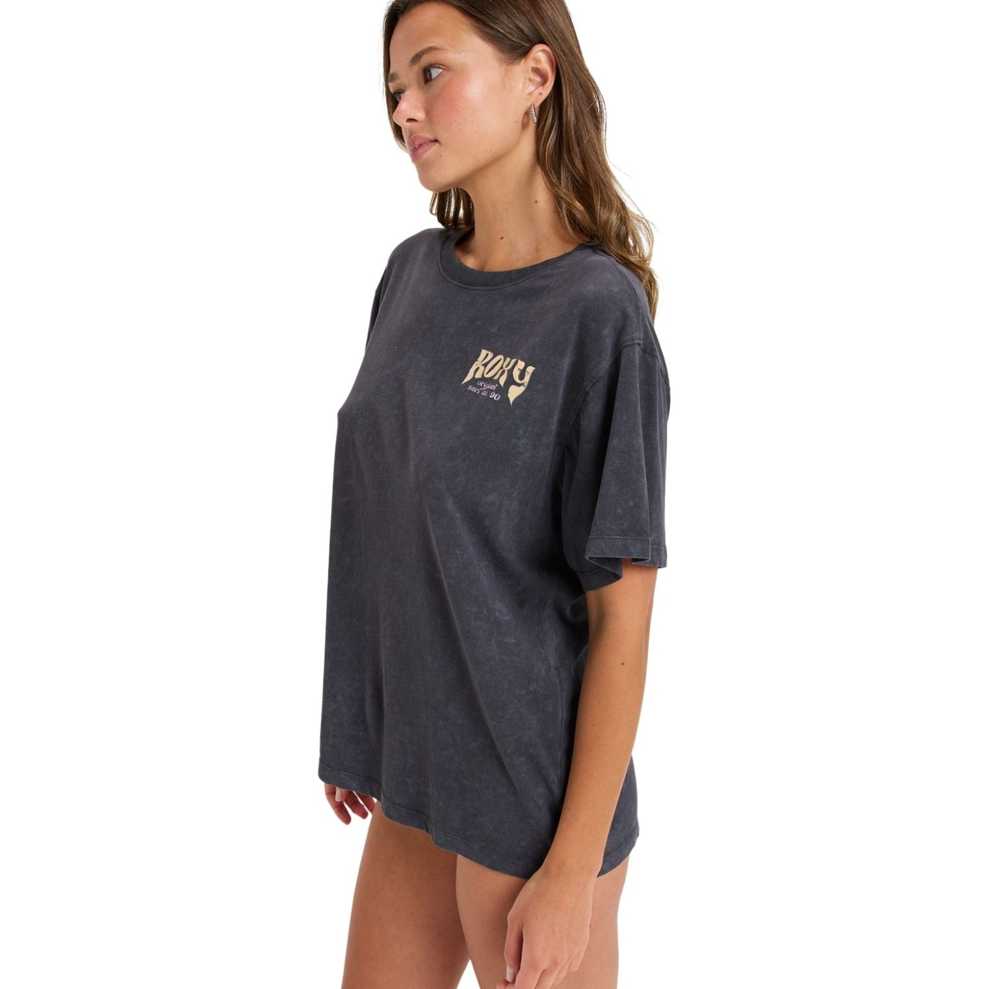 Roxy Sunnyoversize Optic Wash Kadın Siyah Tişört