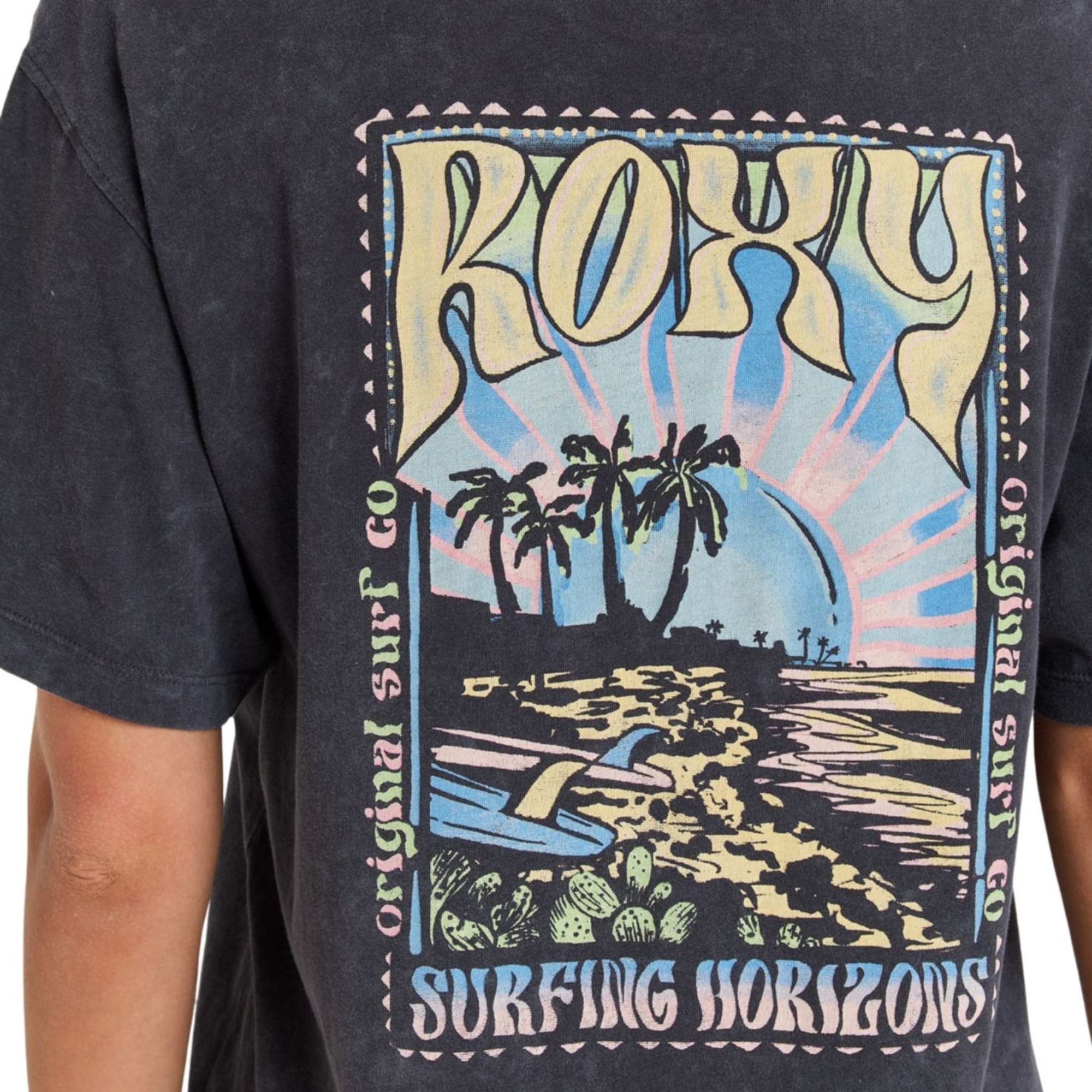 Roxy Sunnyoversize Optic Wash Kadın Siyah Tişört