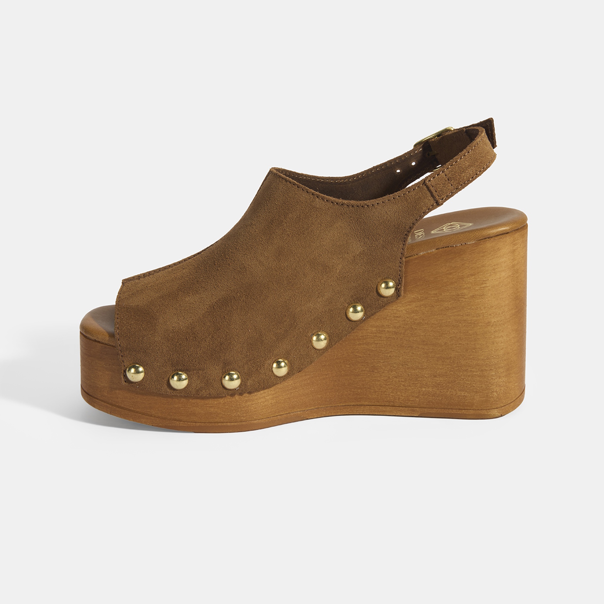 Kadın Taba Ayarlanabilir Toka Detaylı Süet Dolgu Topuklu Sandalet