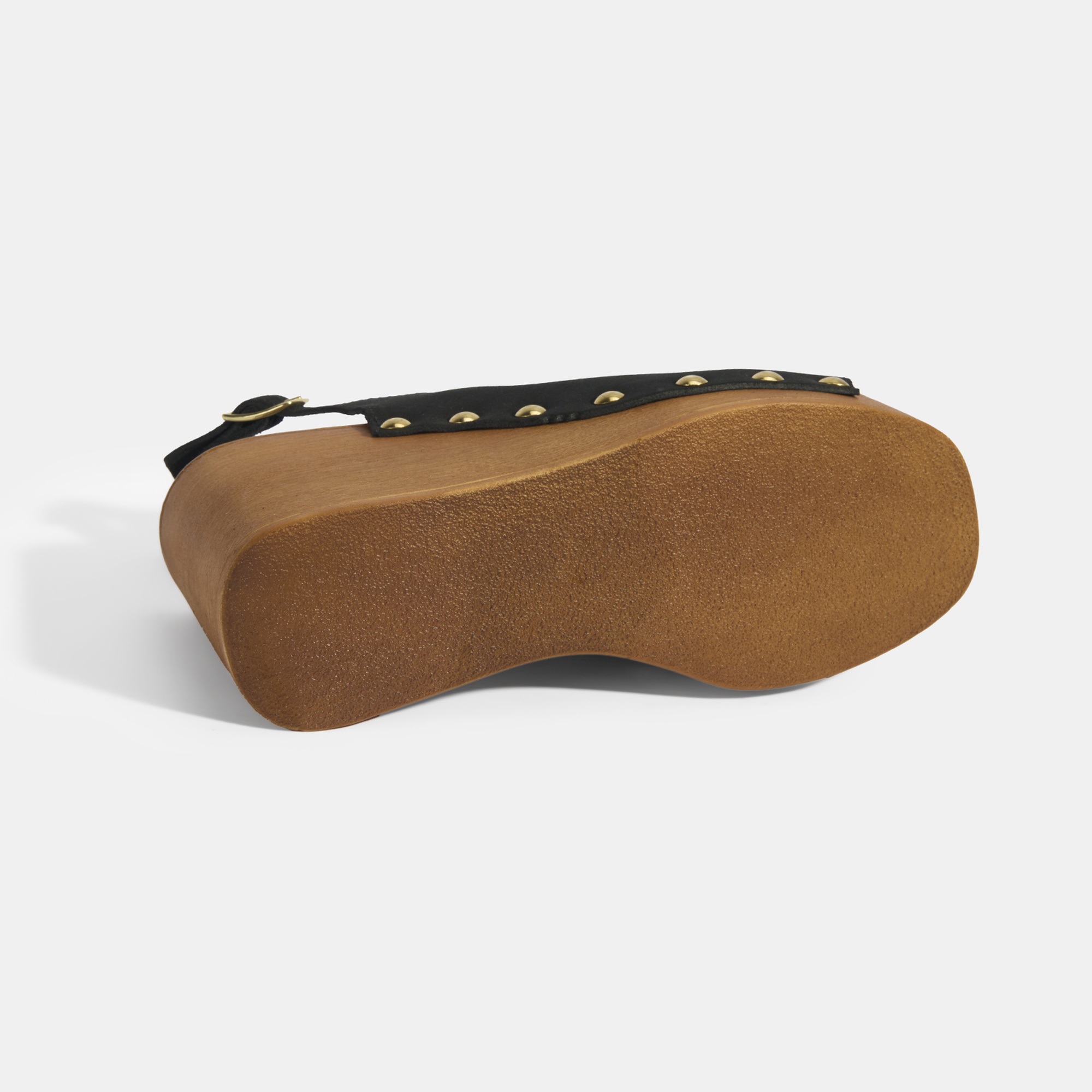 Kadın Siyah Ayarlanabilir Toka Detaylı Süet Dolgu Topuklu Sandalet