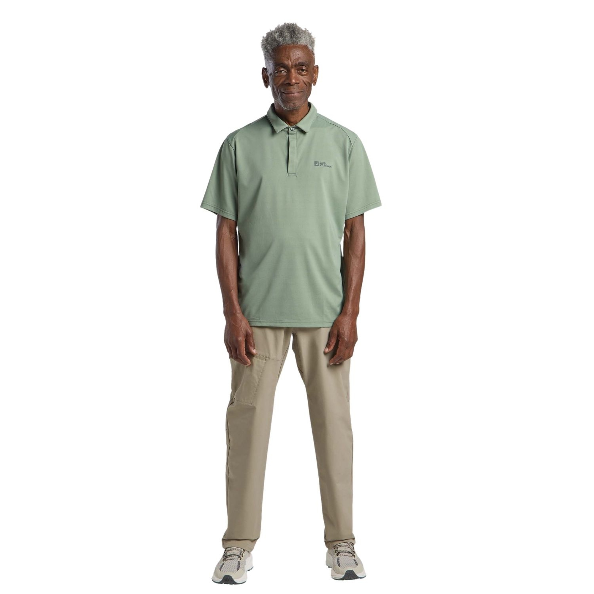 Jack Wolfskin Delgami Polo Erkek Yeşil Polo Tişört