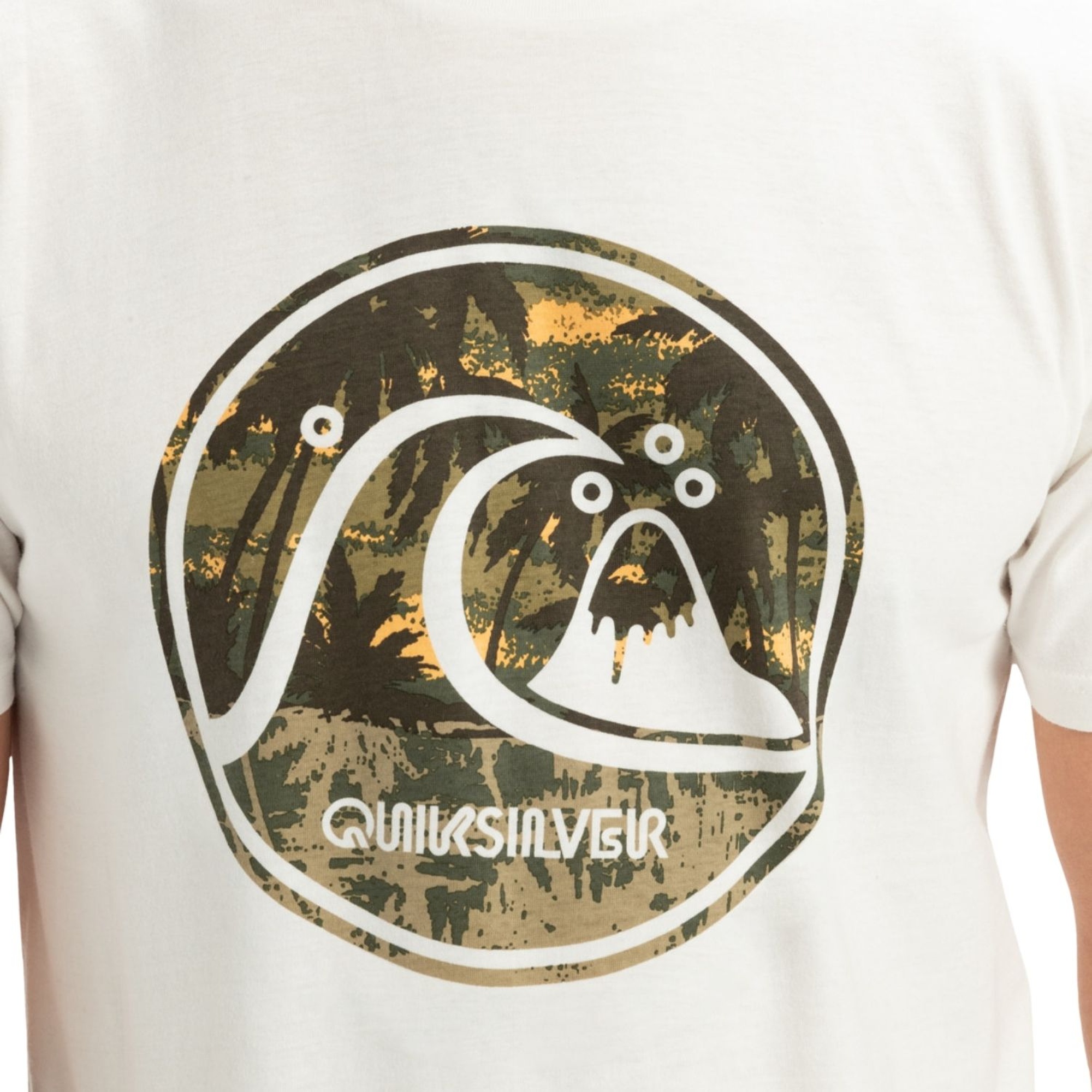 Quiksilver Evo Bubble Wrapped Erkek Beyaz Tişört