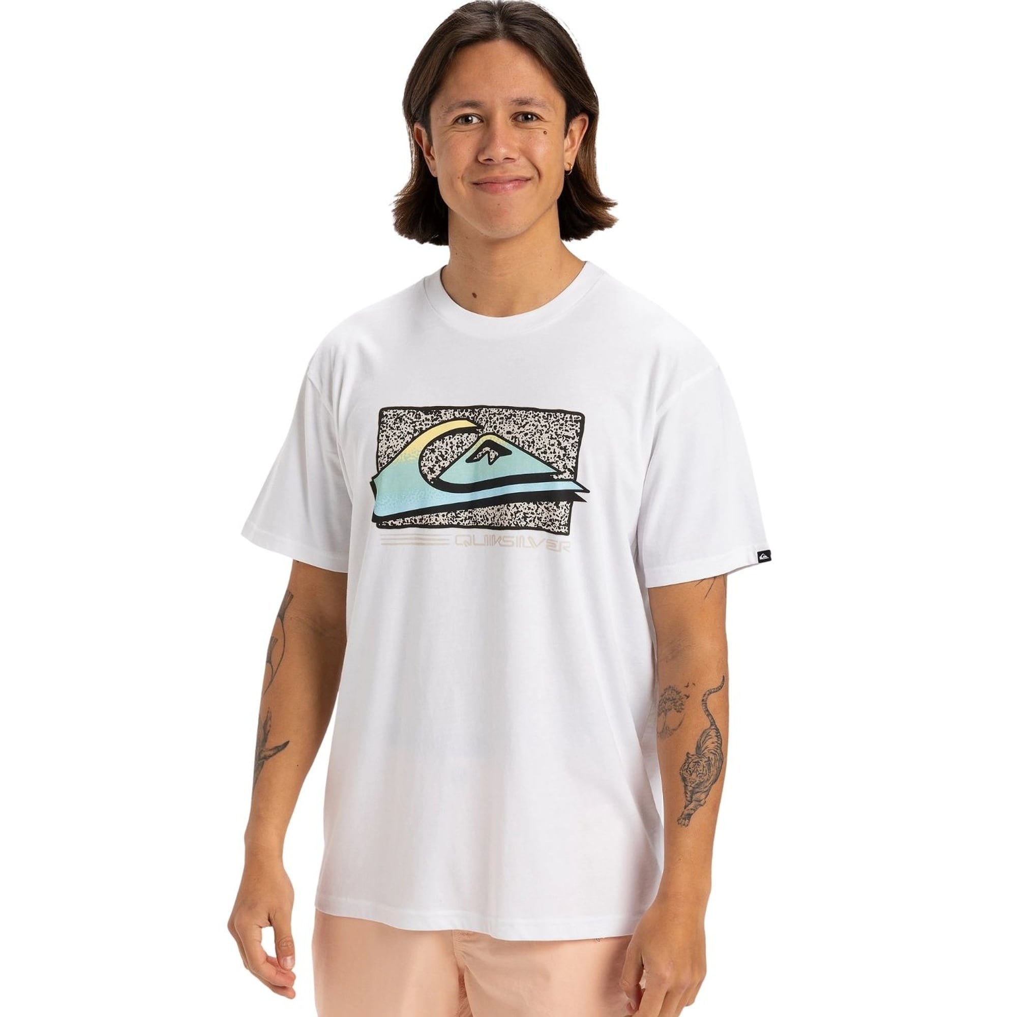 Quiksilver Retro Fade Erkek Beyaz Tişört