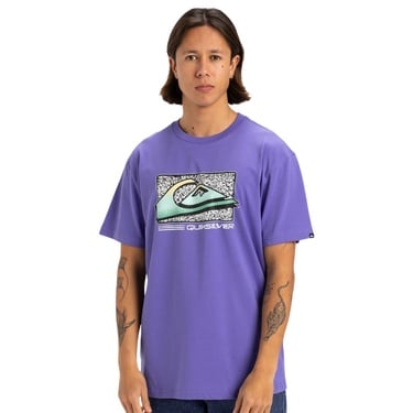  Quiksilver Retro Fade Erkek Mor Tişört