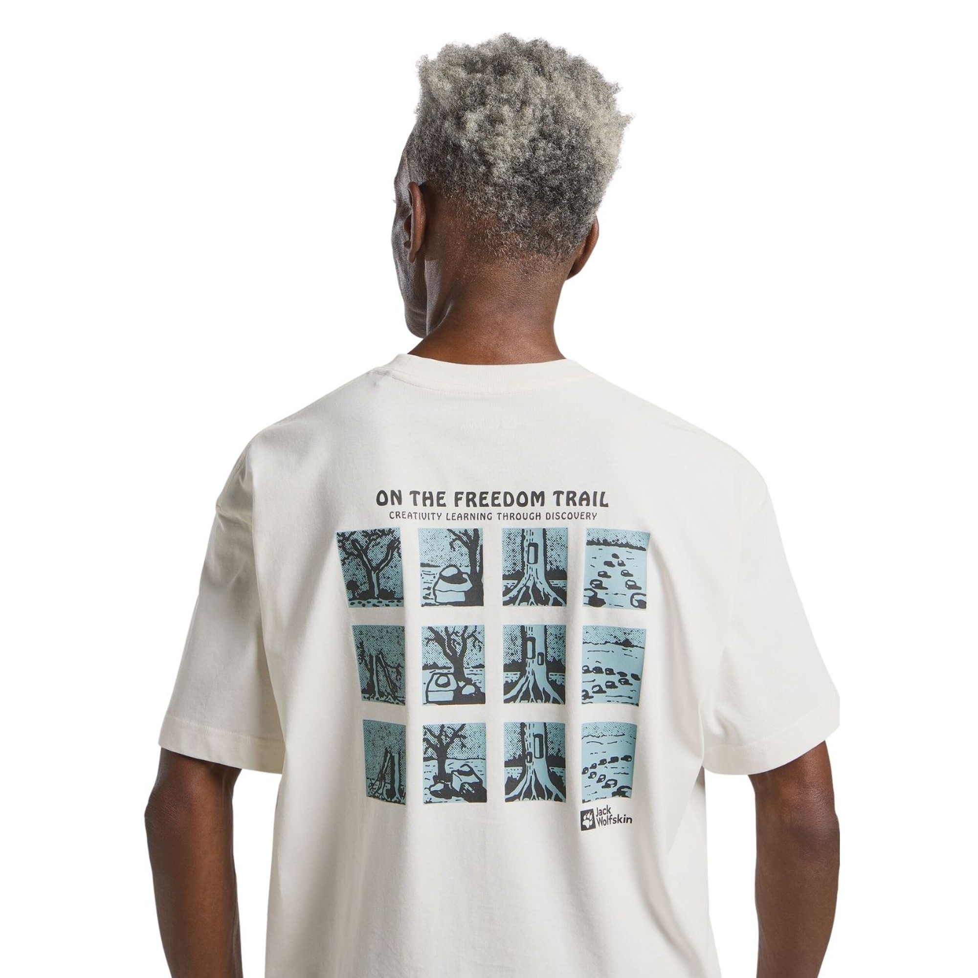 Jack Wolfskin Trailblazer T Erkek Beyaz Tişört