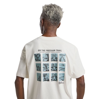  Jack Wolfskin Trailblazer T Erkek Beyaz Tişört