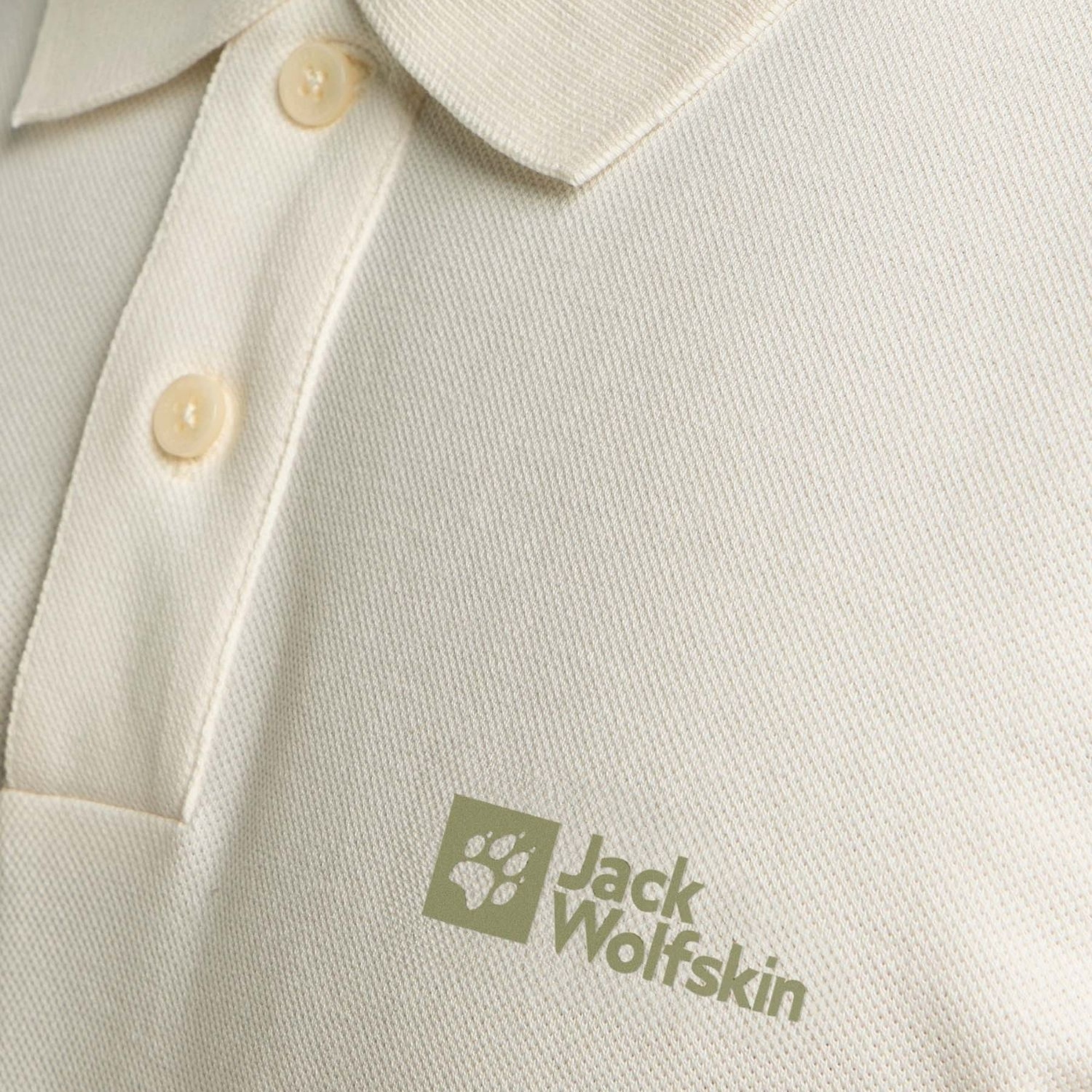 Jack Wolfskin Essential Polo Erkek Beyaz Polo Tişört