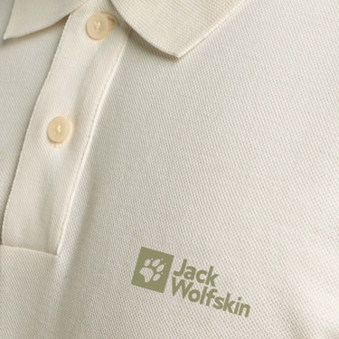  Jack Wolfskin Essential Polo Erkek Beyaz Polo Tişört