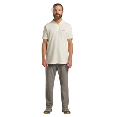  Jack Wolfskin Essential Polo Erkek Beyaz Polo Tişört