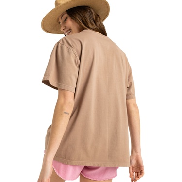  Roxy Sunnyoversize Enzyme Wash Kadın Kahverengi Tişört