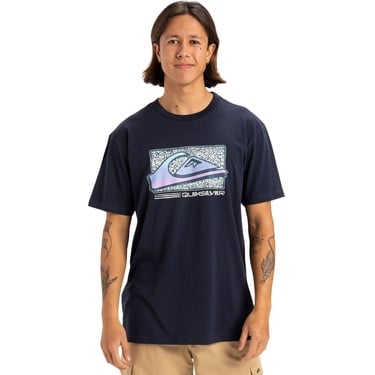  Quiksilver Retro Fade Erkek Mavi Tişört