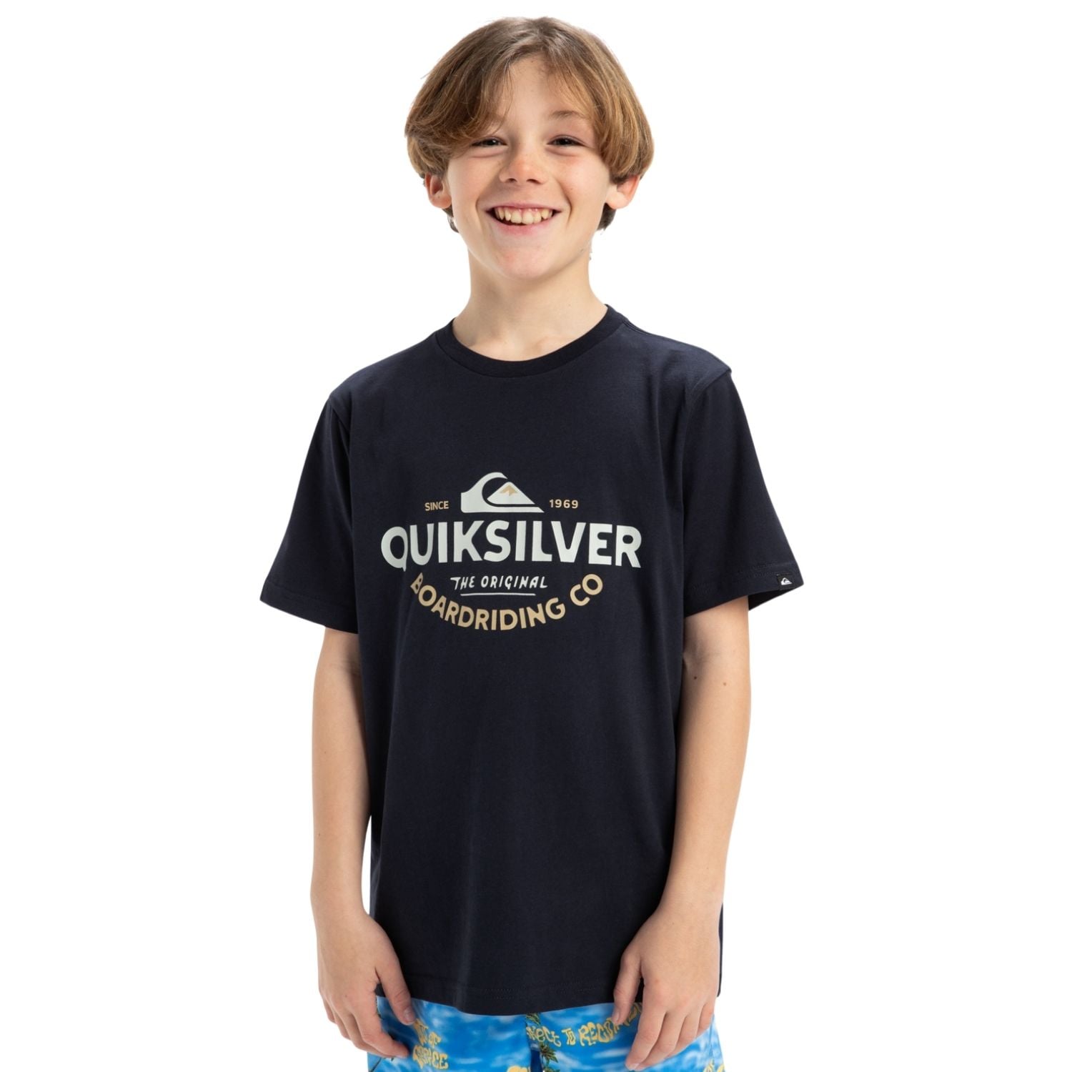  Quiksilver Ev Typed Out Yth Erkek Çocuk Mavi Tişört