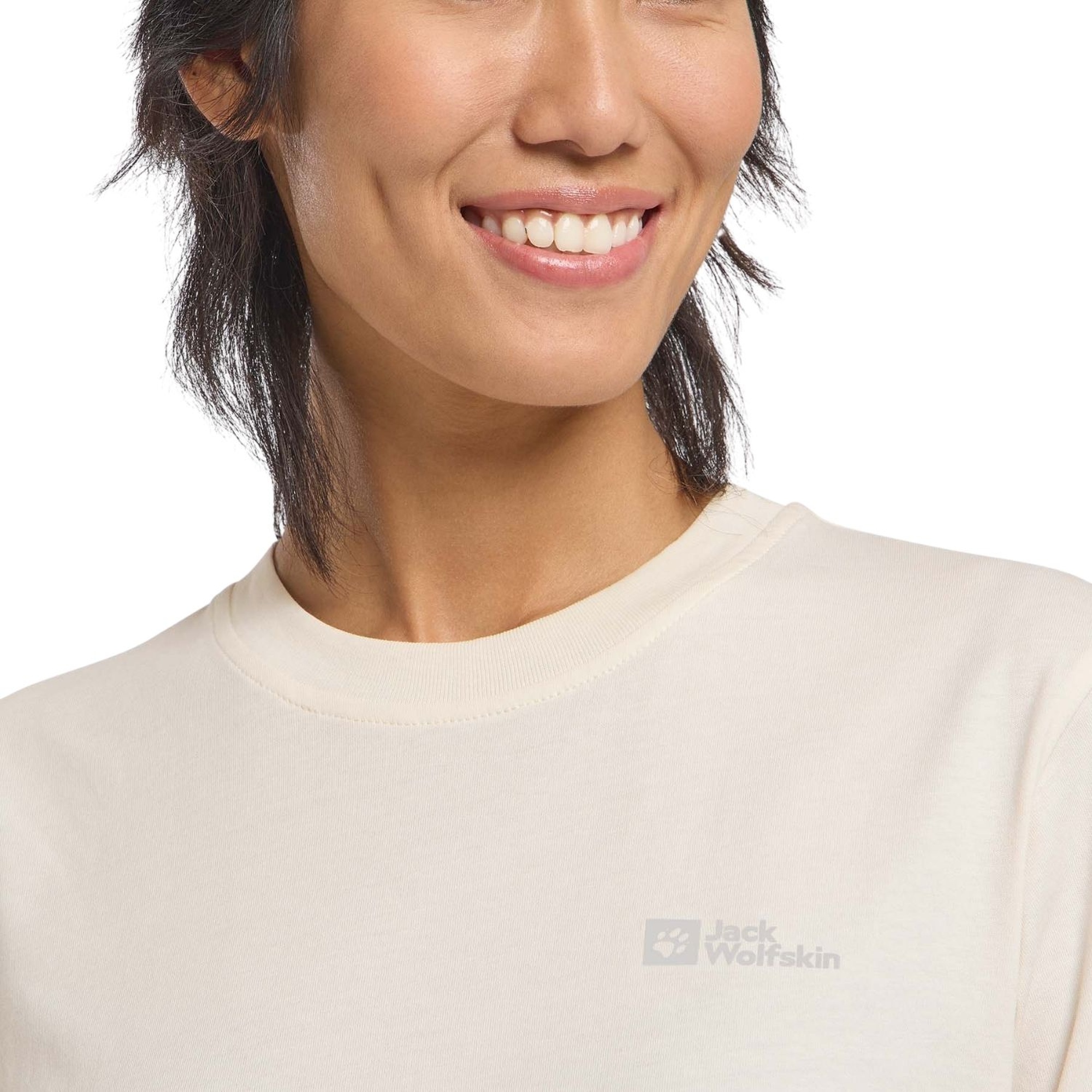 Jack Wolfskin Essential T Kadın Beyaz Tişört