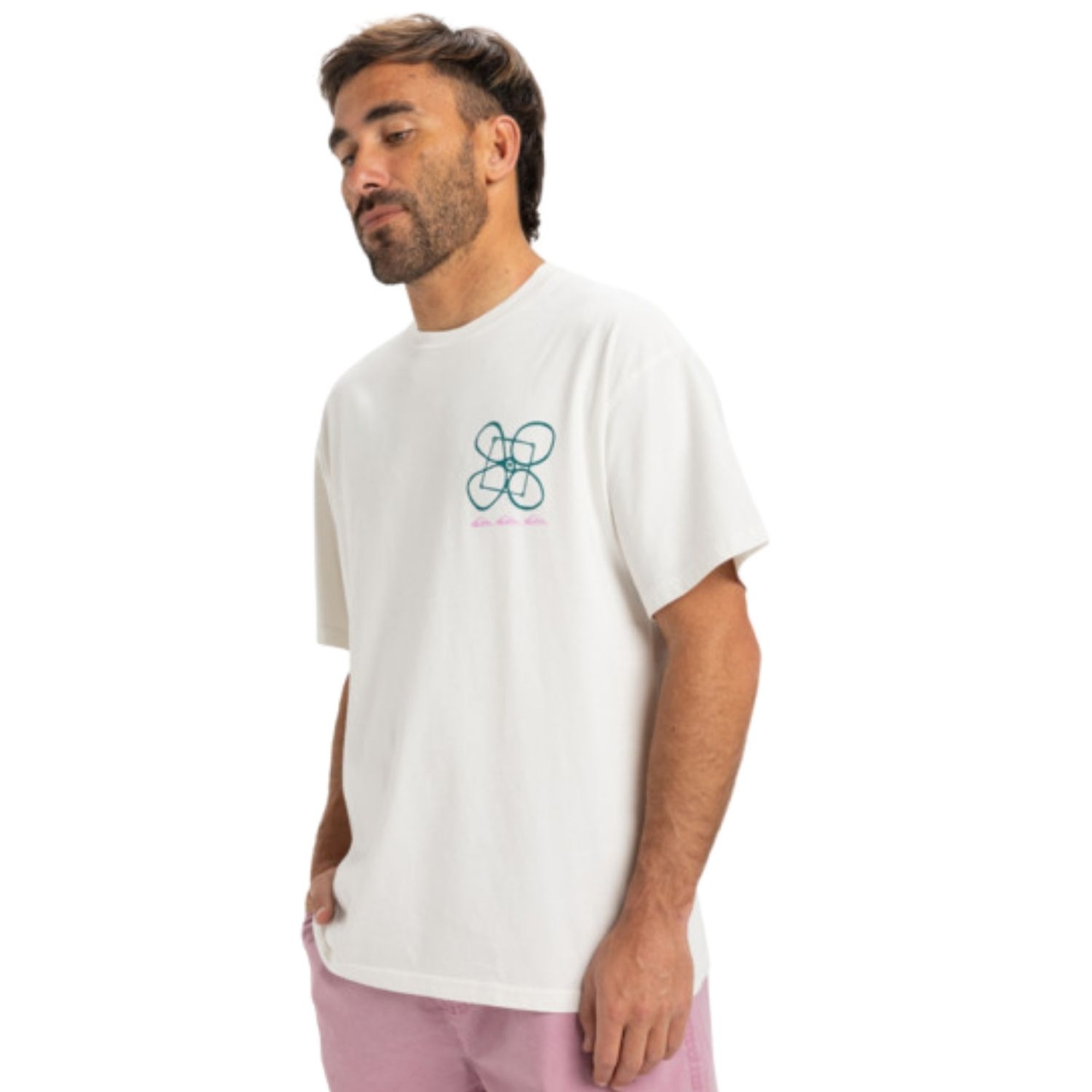 Quiksilver Hw Outside Inside Erkek Beyaz Tişört