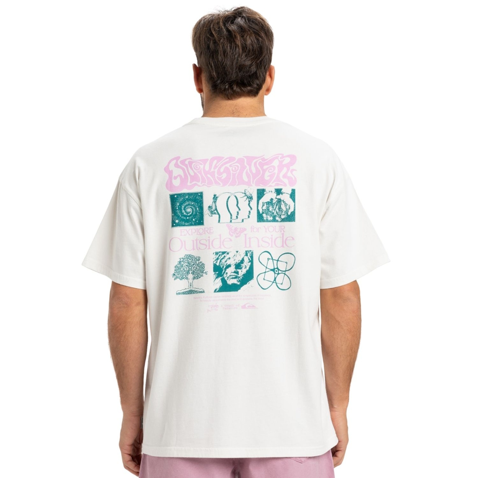 Quiksilver Hw Outside Inside Erkek Beyaz Tişört