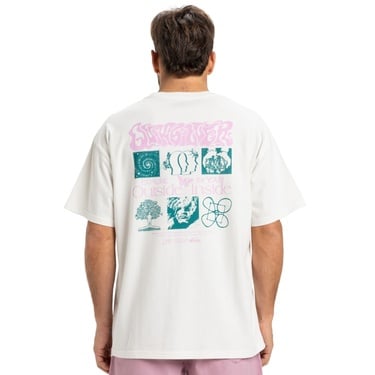  Quiksilver Hw Outside Inside Erkek Beyaz Tişört