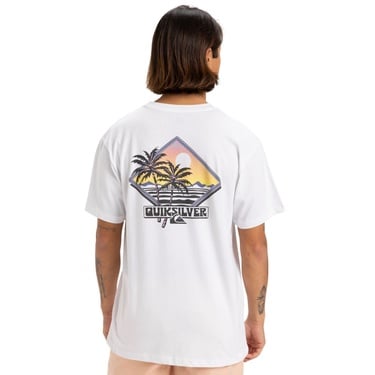  Quiksilver Palm Square Erkek Beyaz Tişört
