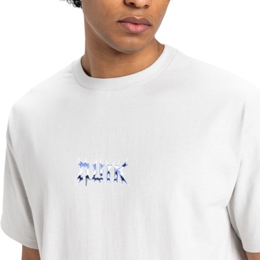  Quiksilver Mercury Chrome Lightning Erkek Beyaz Tişört