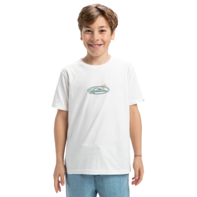  Quiksilver Evo Nature Magic Yth Erkek Çocuk Beyaz Tişört