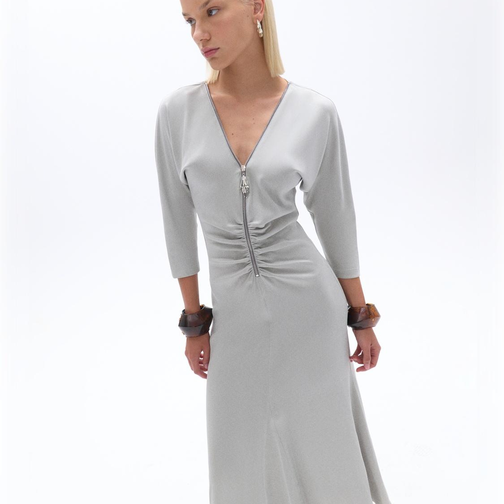 Drape Detaylı Elbise