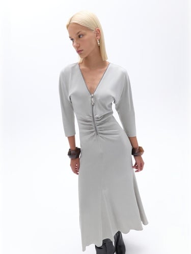  Drape Detaylı Elbise