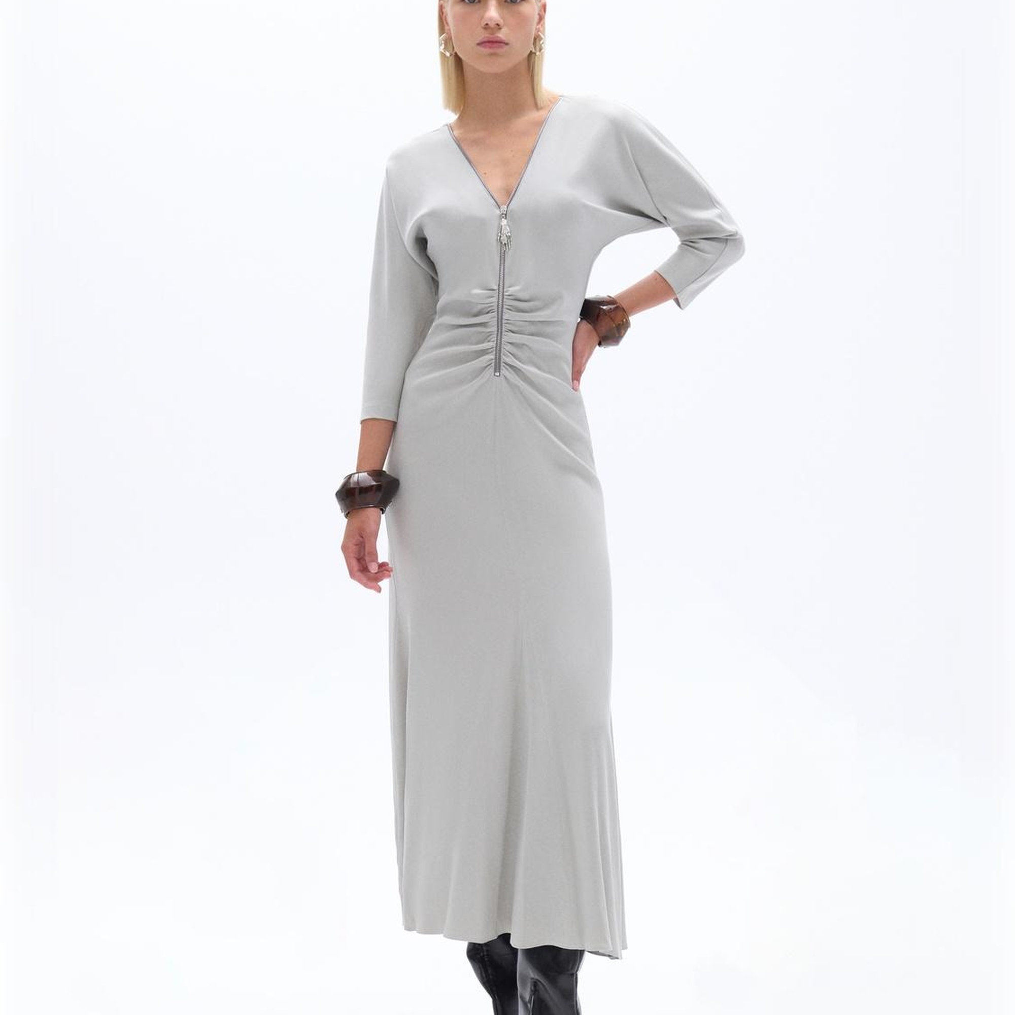 Drape Detaylı Elbise