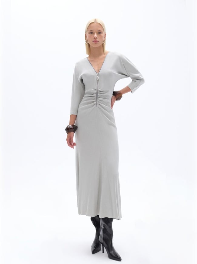  Drape Detaylı Elbise