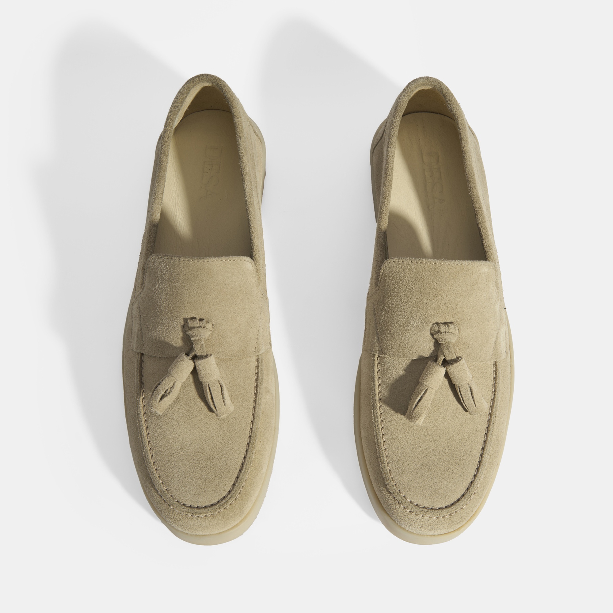 Bej Erkek Süet Püsküllü Loafer