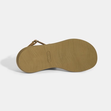  Kadın Taba Metal Aksesuarlı Ayarlanabilir Tokalı Süet Sandalet