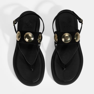  Kadın Siyah Metal Aksesuarlı Ayarlanabilir Tokalı Süet Sandalet