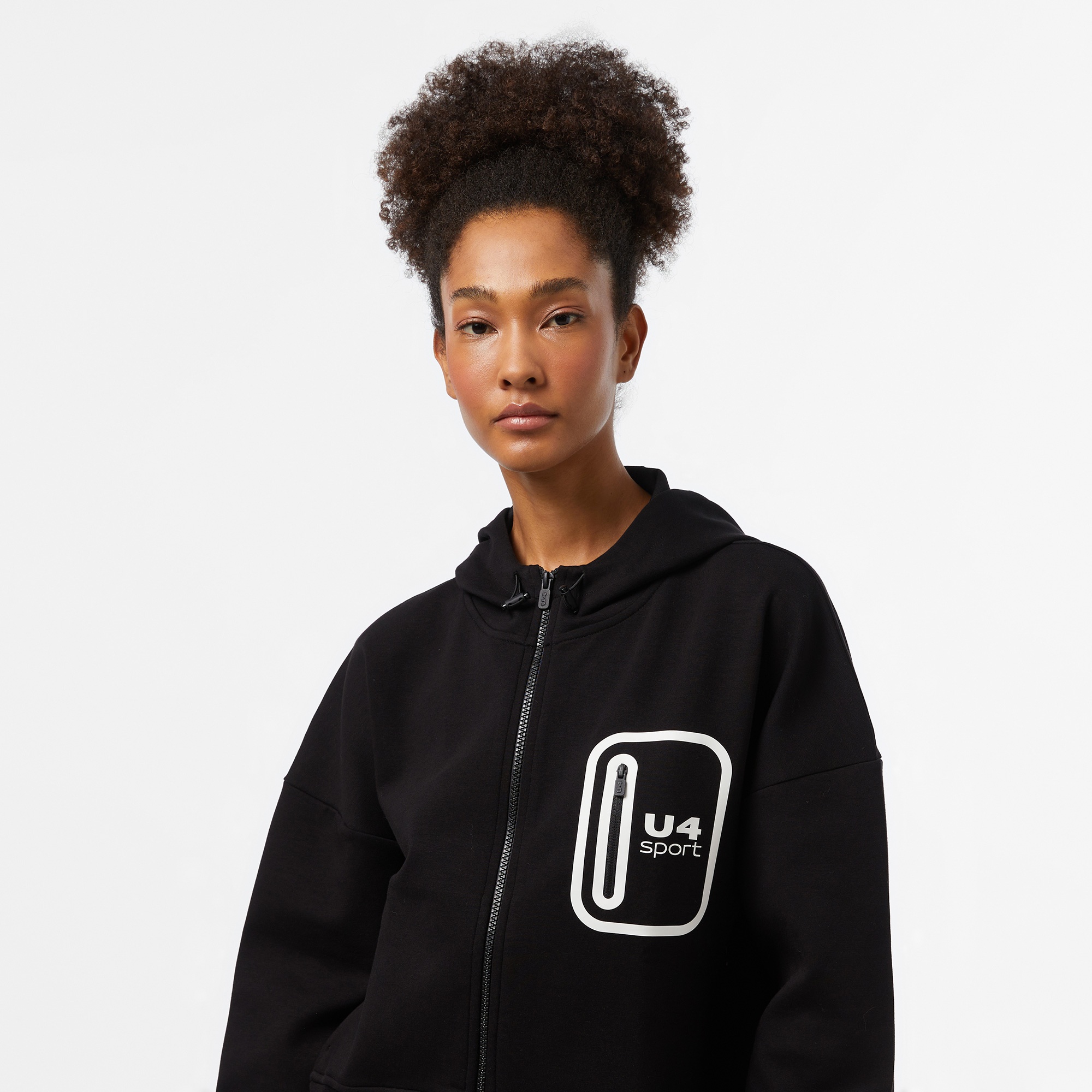 UNITED4 Sport Kadın Siyah Eşofman Üstü