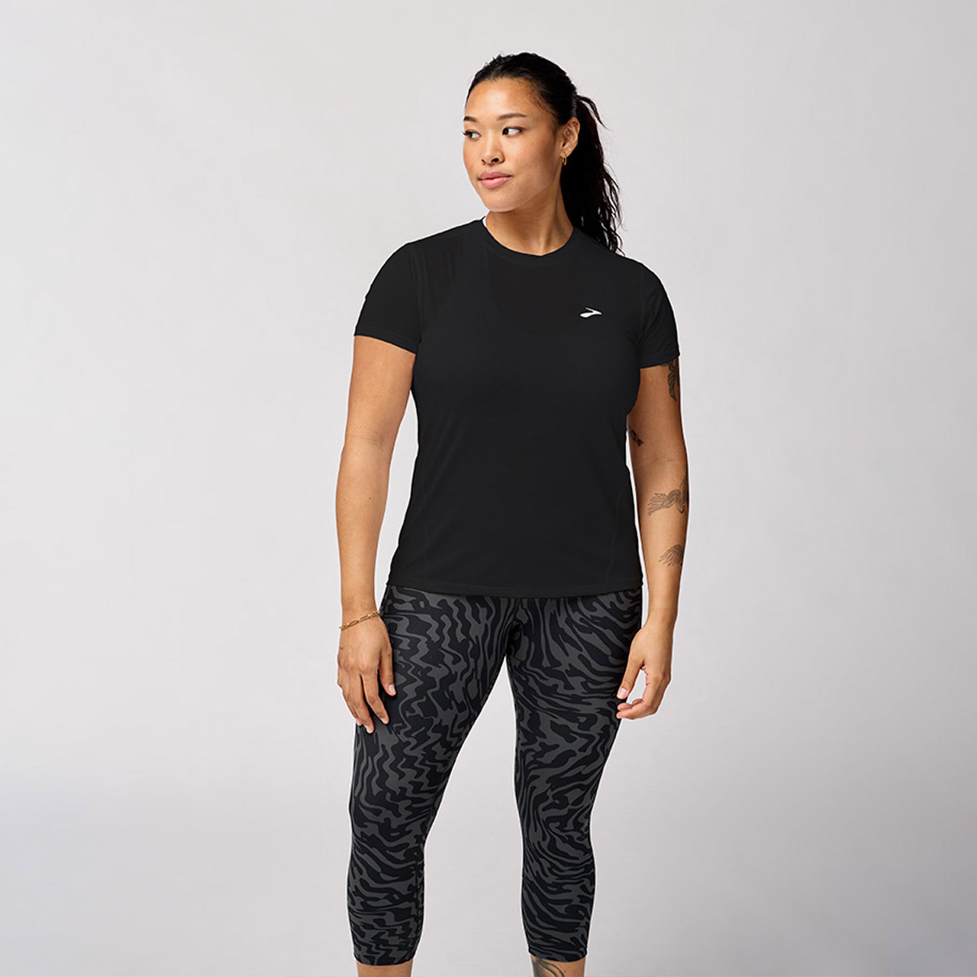  Brooks Sprint Free Sleeve 3.0 Kadın Siyah Koşu T-Shirt