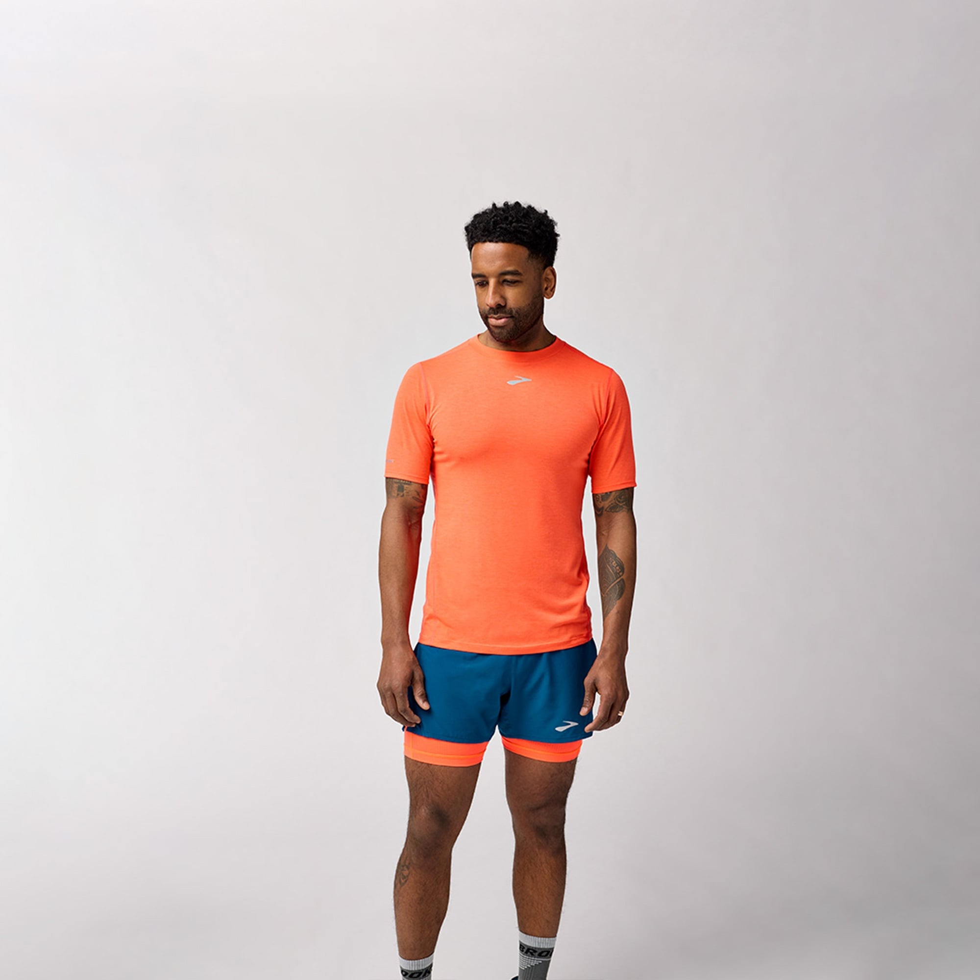 Brooks High Point Sleeve Erkek Turuncu Koşu T-Shirt