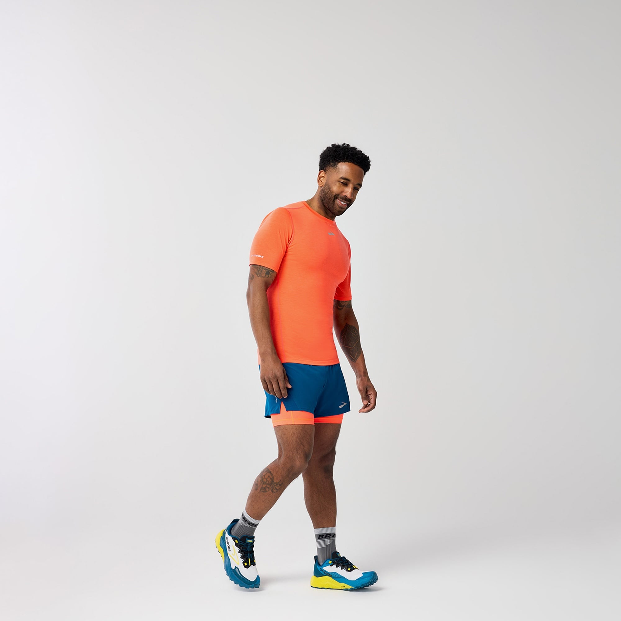 Brooks High Point Sleeve Erkek Turuncu Koşu T-Shirt