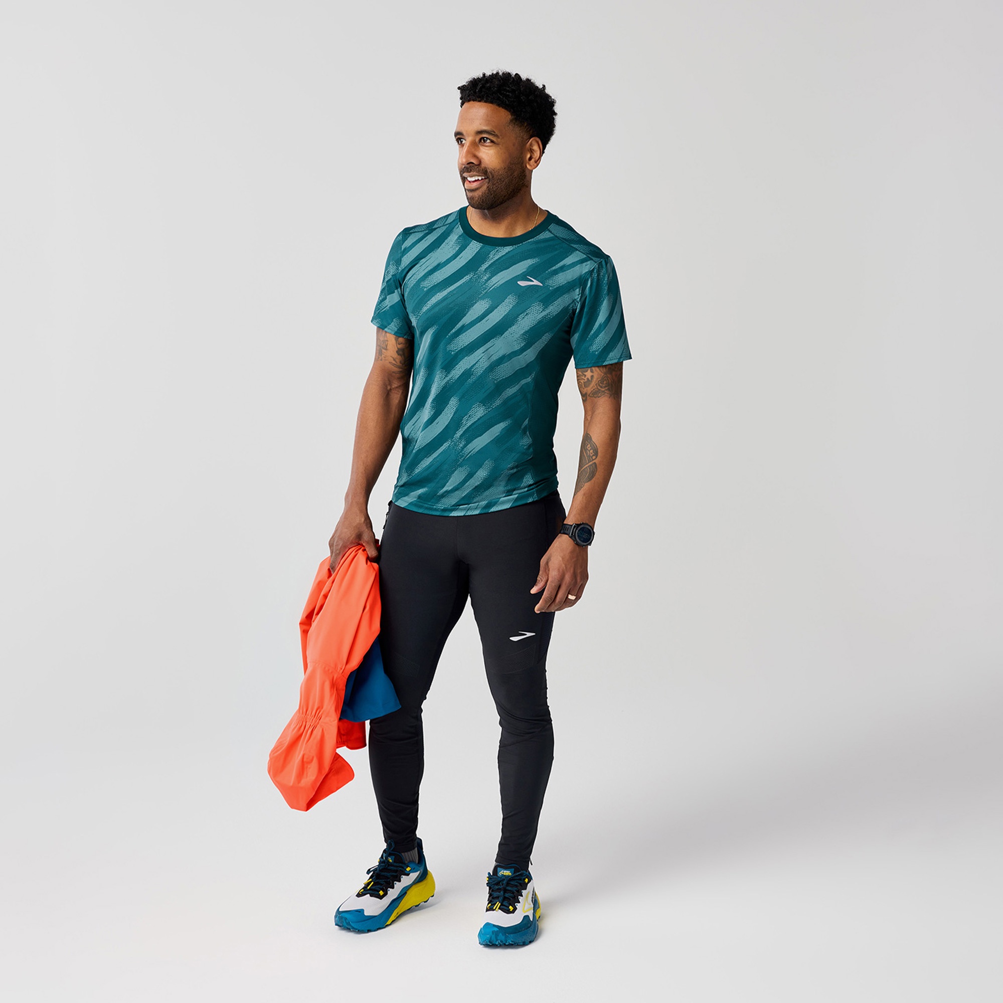 Brooks Atmosphere Sleeve 3.0 Erkek Mavi Koşu T-Shirt