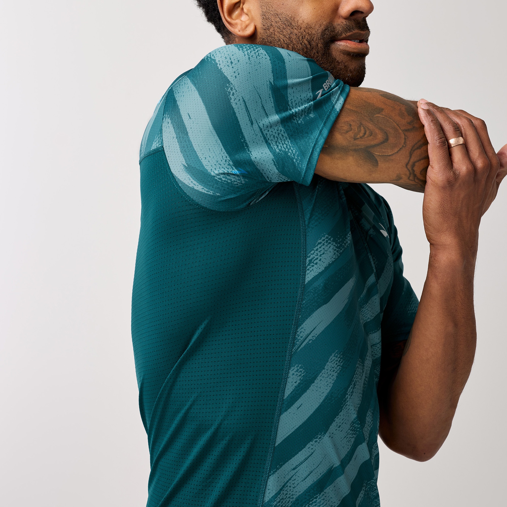 Brooks Atmosphere Sleeve 3.0 Erkek Mavi Koşu T-Shirt