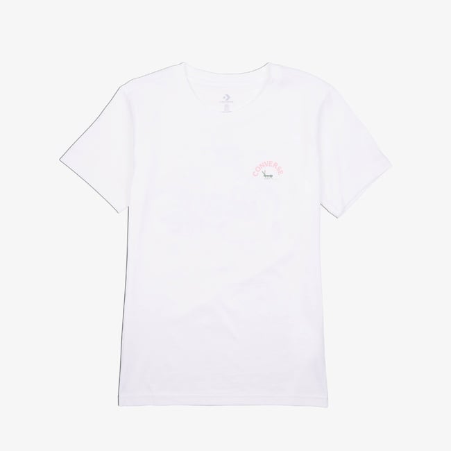  Converse Çiçek Baskılı Kadın Beyaz T-Shirt