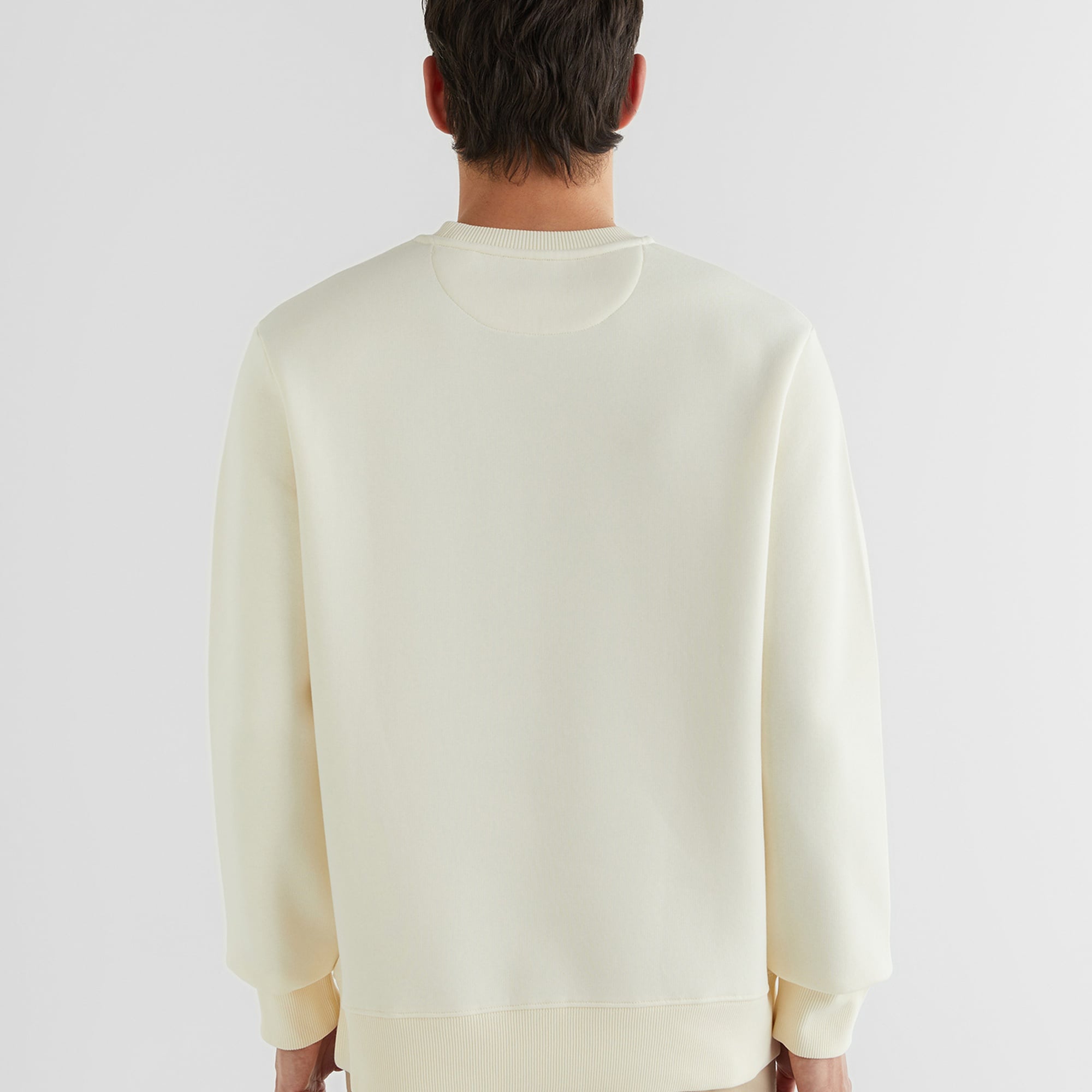 GANT Erkek Krem Regular Fit Bisiklet Yaka Logolu Sweatshirt