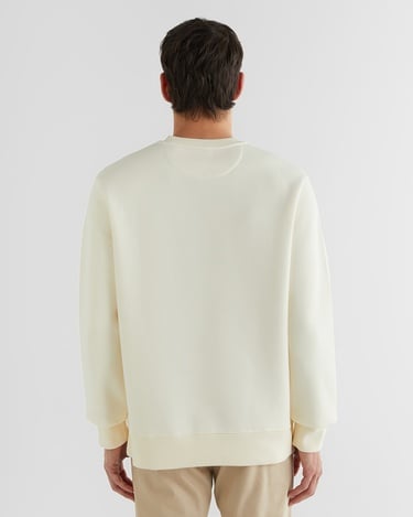  GANT Erkek Krem Regular Fit Bisiklet Yaka Logolu Sweatshirt