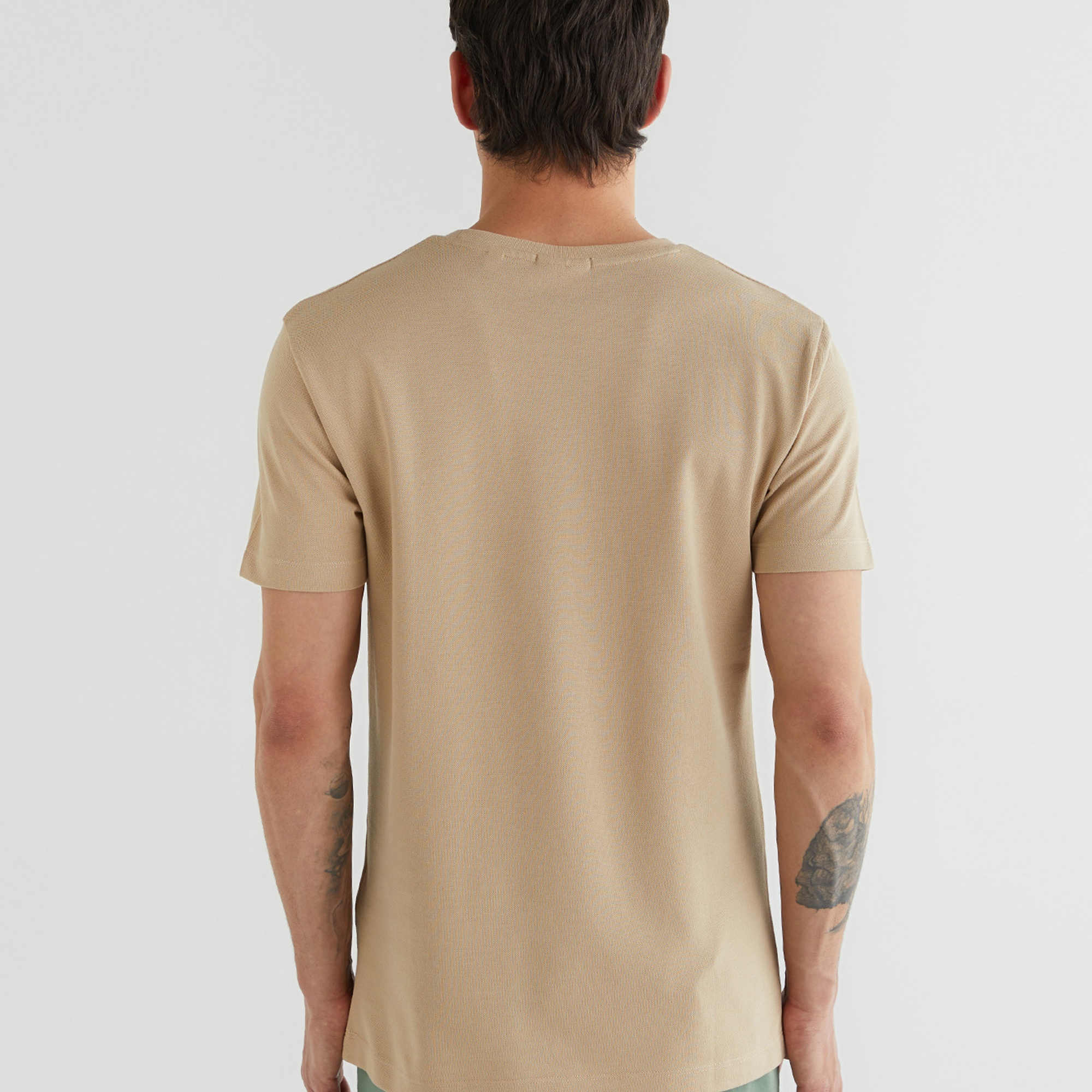 GANT Erkek Bej Slim Fit Bisiklet Yaka T-Shirt