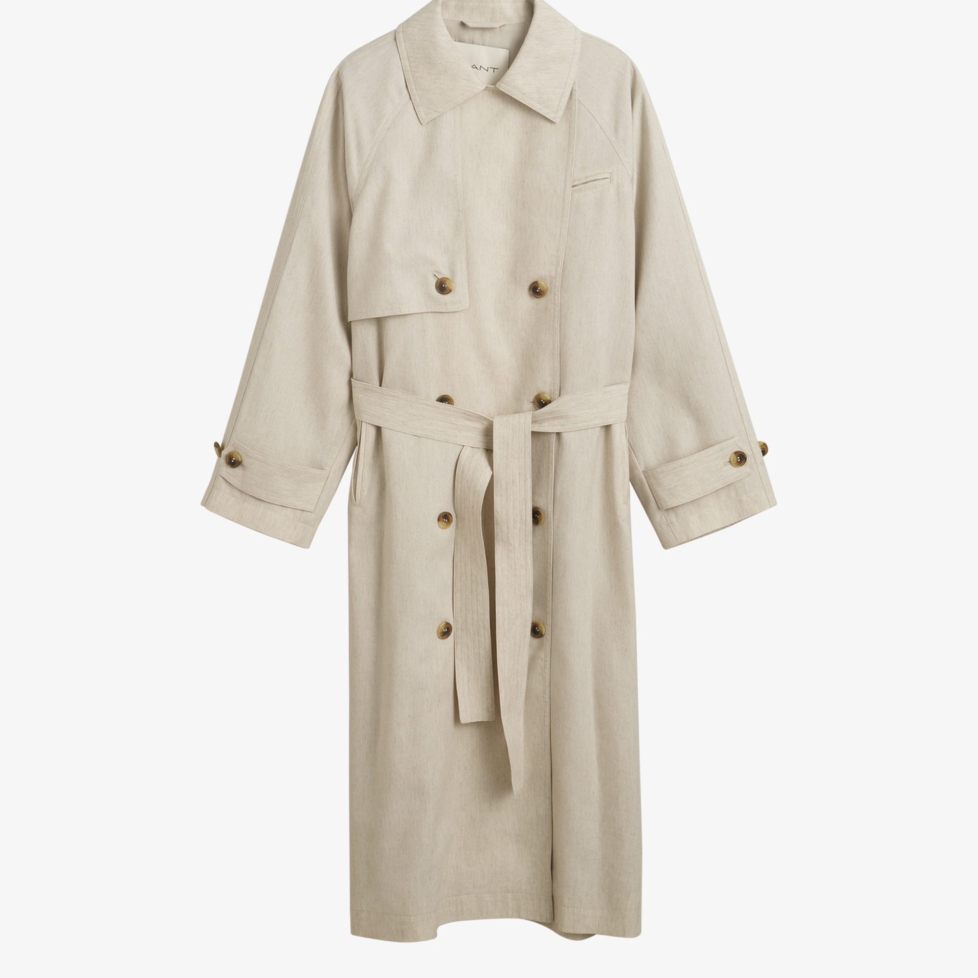 GANT Kadın Bej Relaxed Fit Klasik Yaka Trençkot