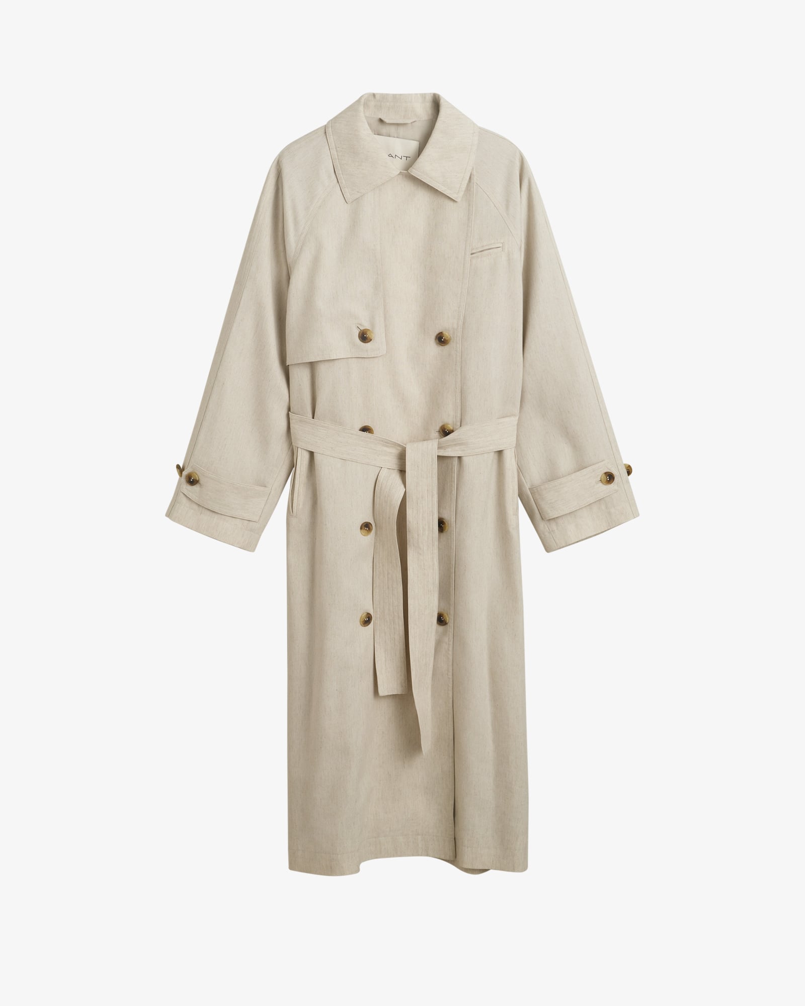  GANT Kadın Bej Relaxed Fit Klasik Yaka Trençkot